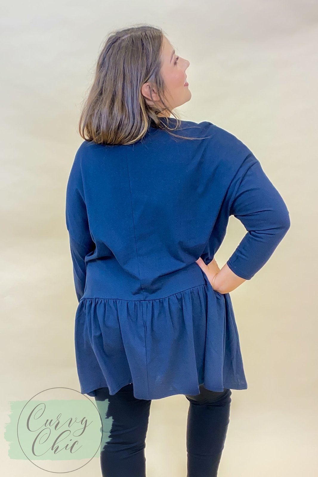 Evans Plus Size Button Down Long Sleeve Tunic
