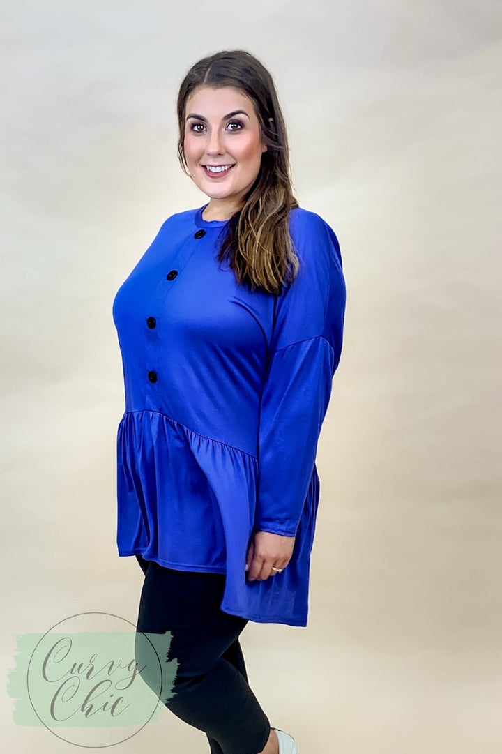 Evans Plus Size Button Down Long Sleeve Tunic