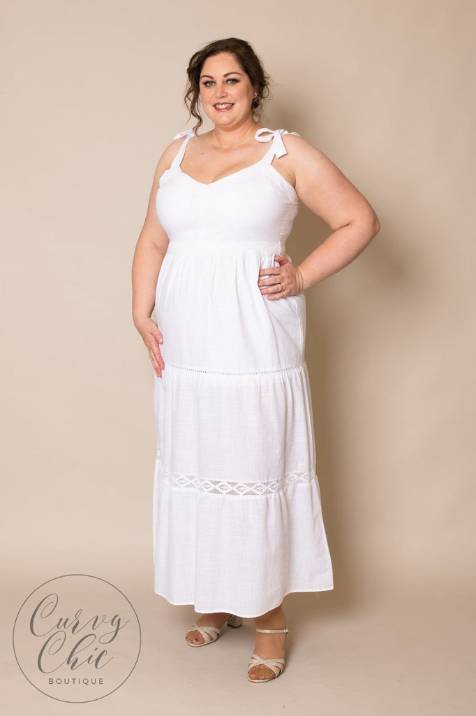 White Cotton Plus Size Dress